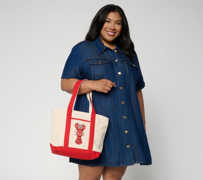 America & Beyond Icon Zip-Top Canvas Tote — View 4