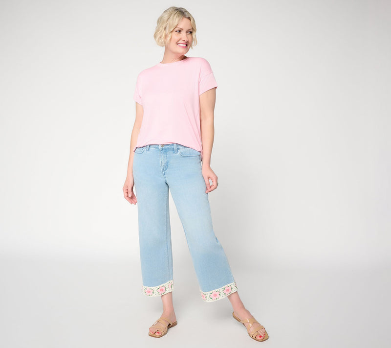 Felt Denim by Laurie Felt Regular Daisy Denim Wide Leg Jeans — View 5