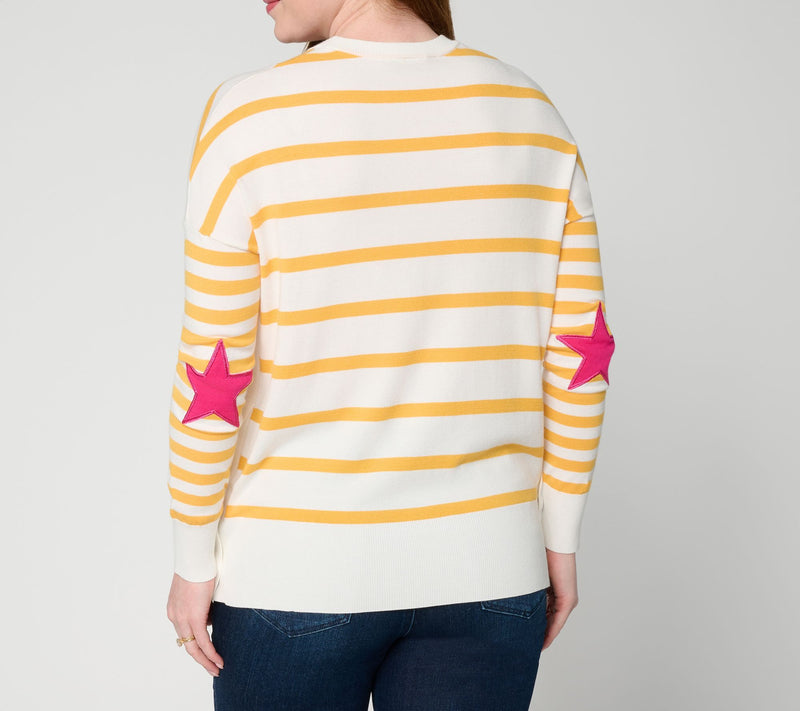 Felt Denim by Laurie Felt Starline Long Sleeve Pullover Sweater — View 4