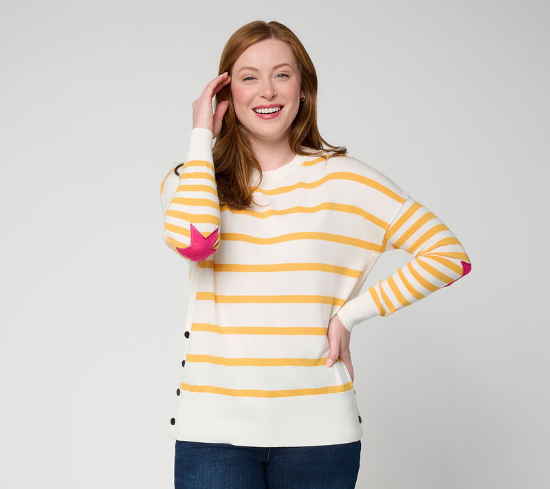 Felt Denim by Laurie Felt Starline Long Sleeve Pullover Sweater — View 12
