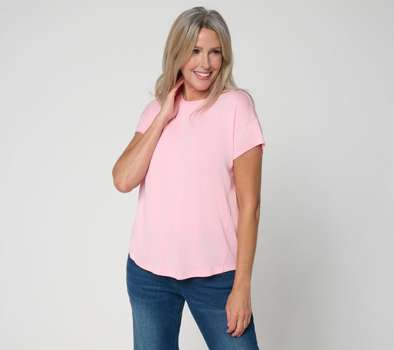 Felt Denim by Laurie Felt Rayon Knit Crewneck Top — View 8