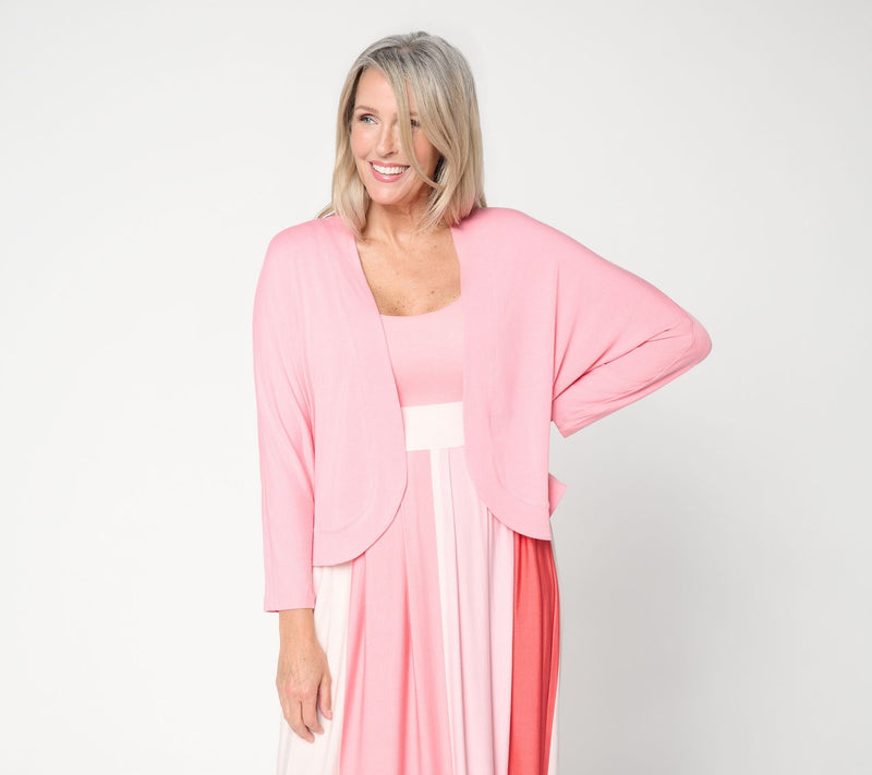 Felt Denim by Laurie Felt Draped Cocoon Open Front Cardigan — Main view