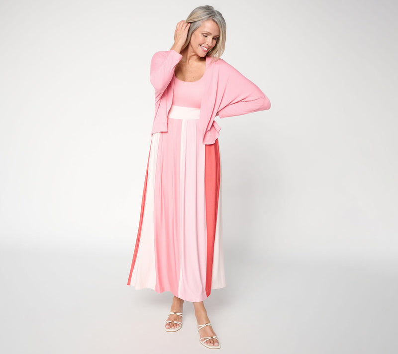 Felt Denim by Laurie Felt Draped Cocoon Open Front Cardigan — View 5