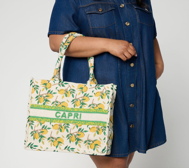 America & Beyond Beaded Brocade Destination Book Tote — View 4