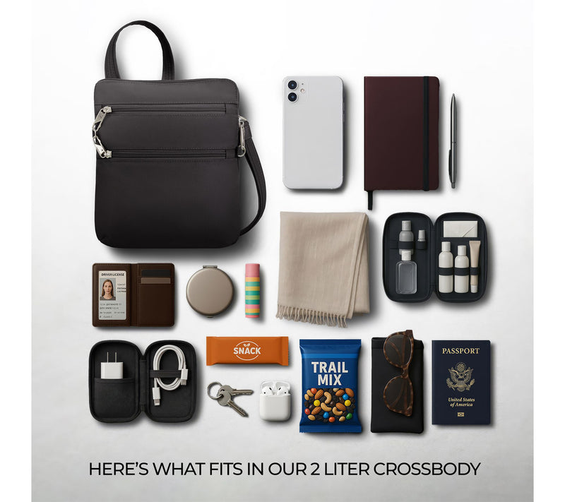 Travelon Anti-Theft Classic Slim Double Zip Crossbody — View 6