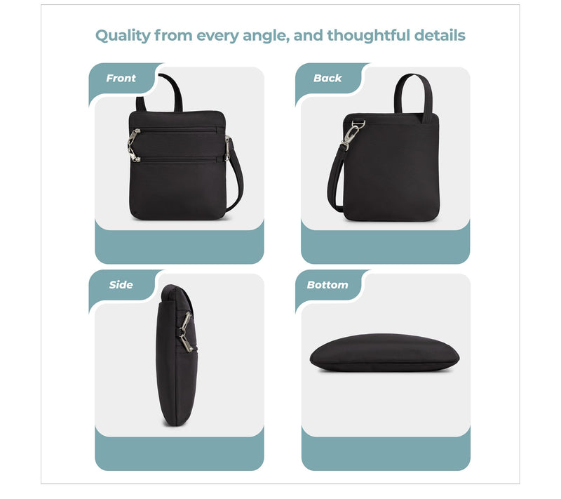 Travelon Anti-Theft Classic Slim Double Zip Crossbody — View 5