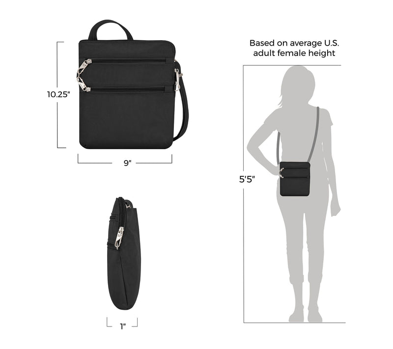 Travelon Anti-Theft Classic Slim Double Zip Crossbody — View 4