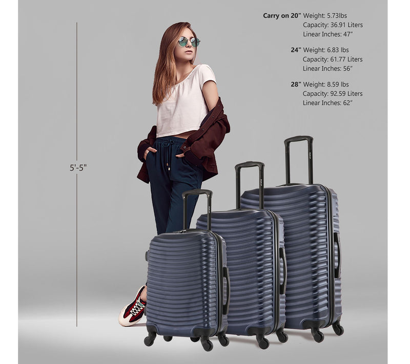 Dukap Adly Lightweight Hardside Spinner 3-PieceSet — View 2