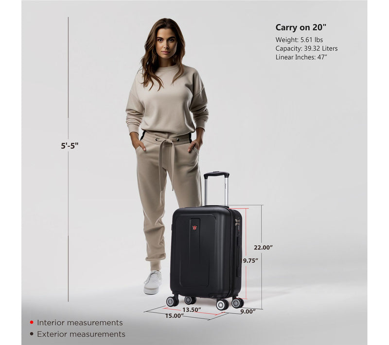 DUKAP Crypto Lightweight Hardside 2-Piece Luggage Set — View 3