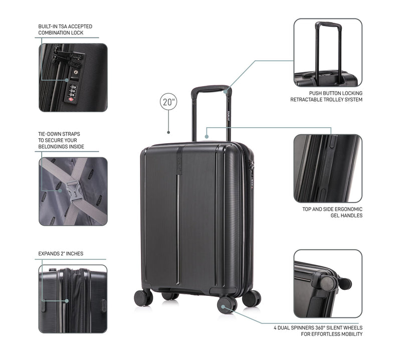 DUKAP Airley Lightweight Hardside Spinner Luggage 20" Carry-On — View 3