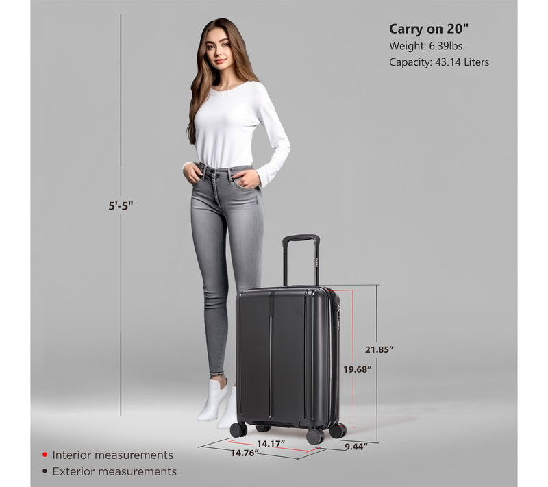 DUKAP Airley Lightweight Hardside Spinner Luggage 20" Carry-On — View 2