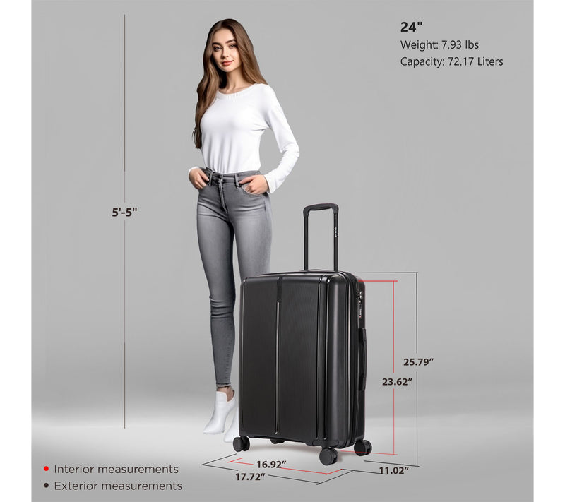 DUKAP AIRLEY Lightweight 24" Hardside Spinner Luggage — View 2