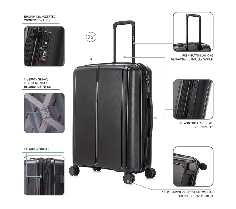 DUKAP AIRLEY Lightweight 24" Hardside Spinner Luggage — View 3