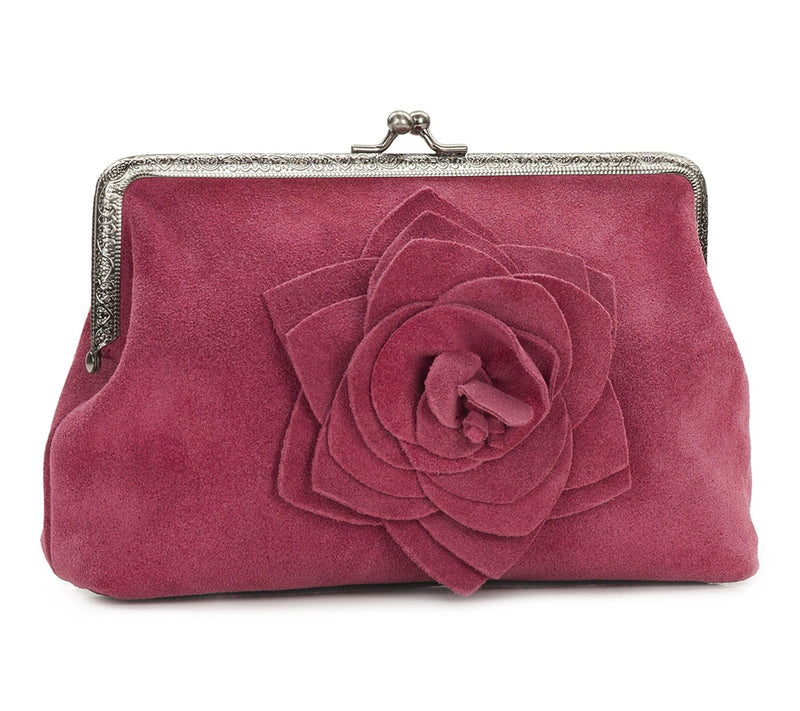 Patricia Nash B orriana Frame w ith Rose Toolin g - Suede — View 3