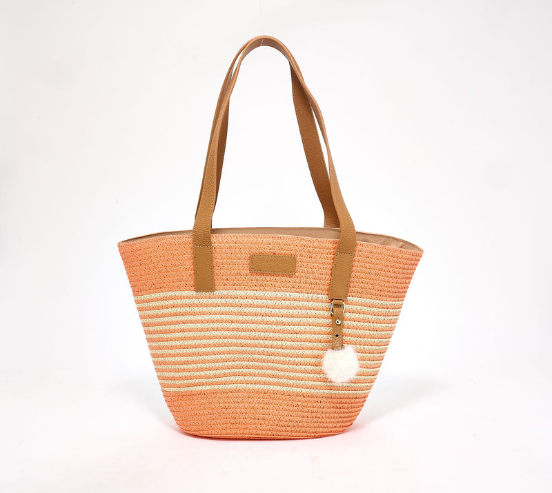 Pom Pom London Studland Straw Basket Tote — Main view