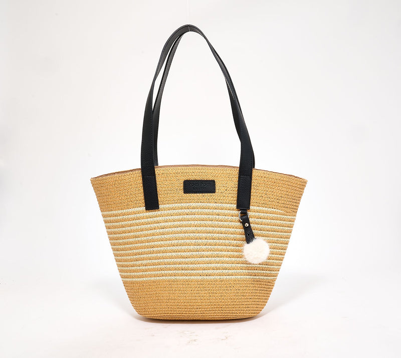 Pom Pom London Studland Straw Basket Tote — View 9