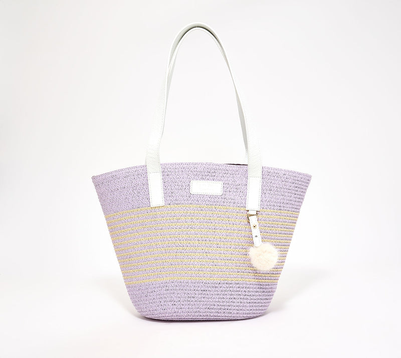 Pom Pom London Studland Straw Basket Tote — View 10