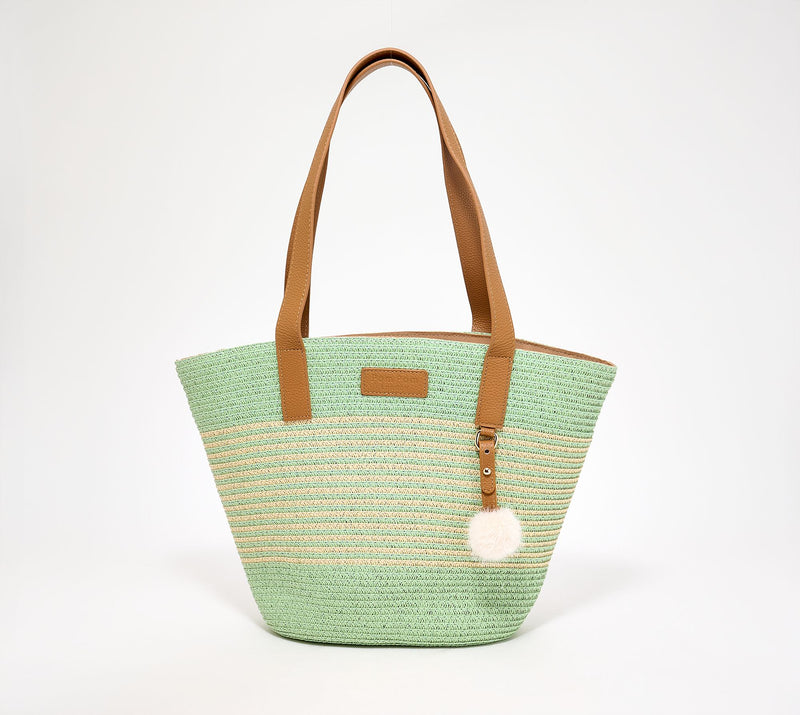 Pom Pom London Studland Straw Basket Tote — View 11