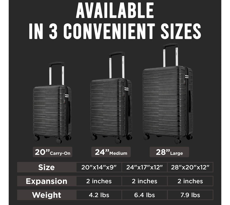 IZOD Romeo Lightweight Expandable ABS 3 Piece Luggage Set — View 5