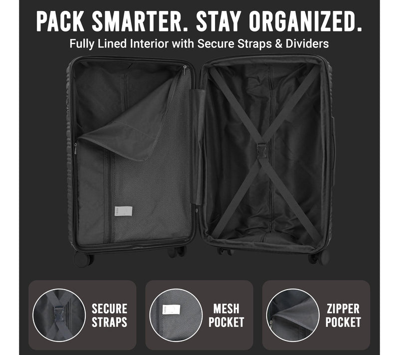 IZOD Romeo Lightweight Expandable ABS 3 Piece Luggage Set — View 6