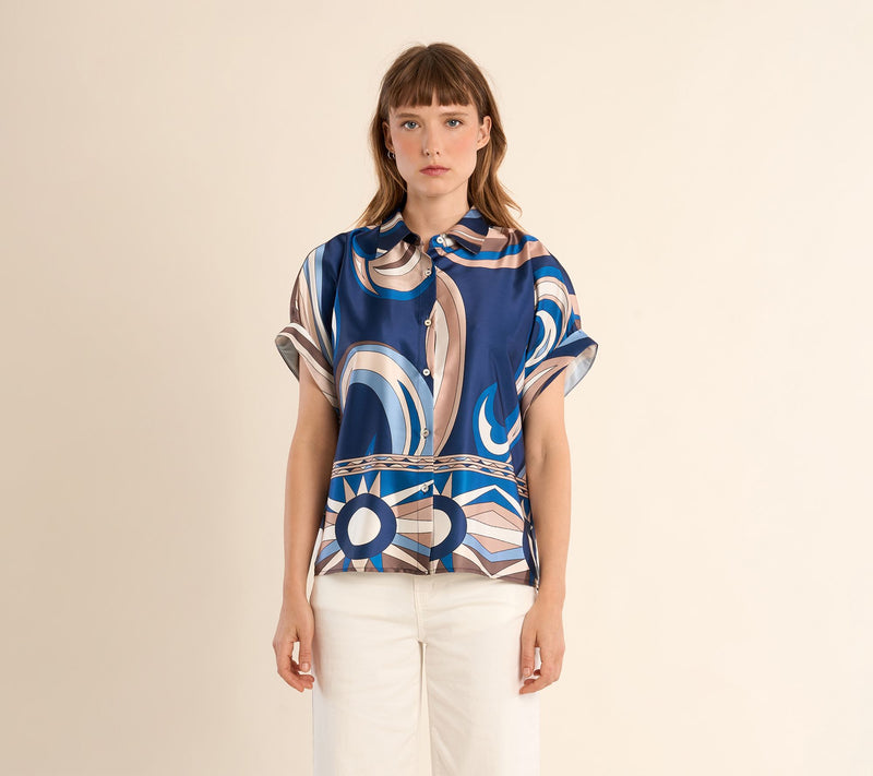 Molly Bracken Abstract Print Blouse — View 7