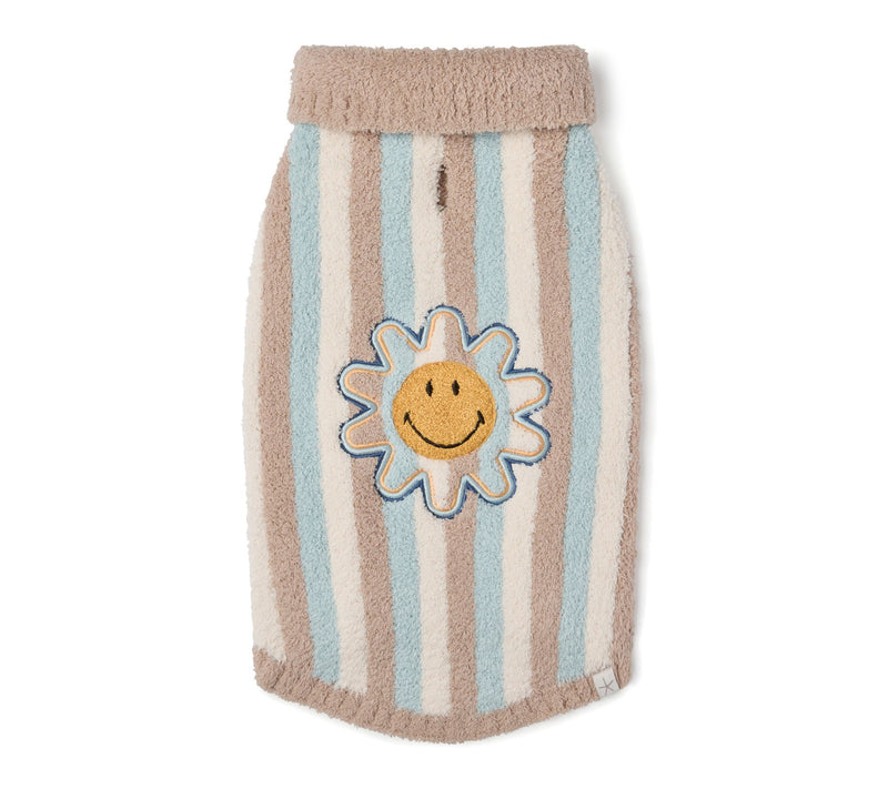Barefoot Dreams CozyChic Smiley Stripe Pet Sweater — Main view