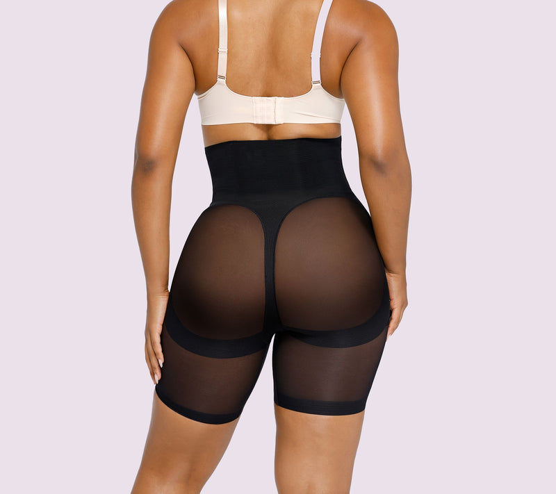 Shapellx AirSlim Mesh Smooth Butt-Lifting Shorts — View 3