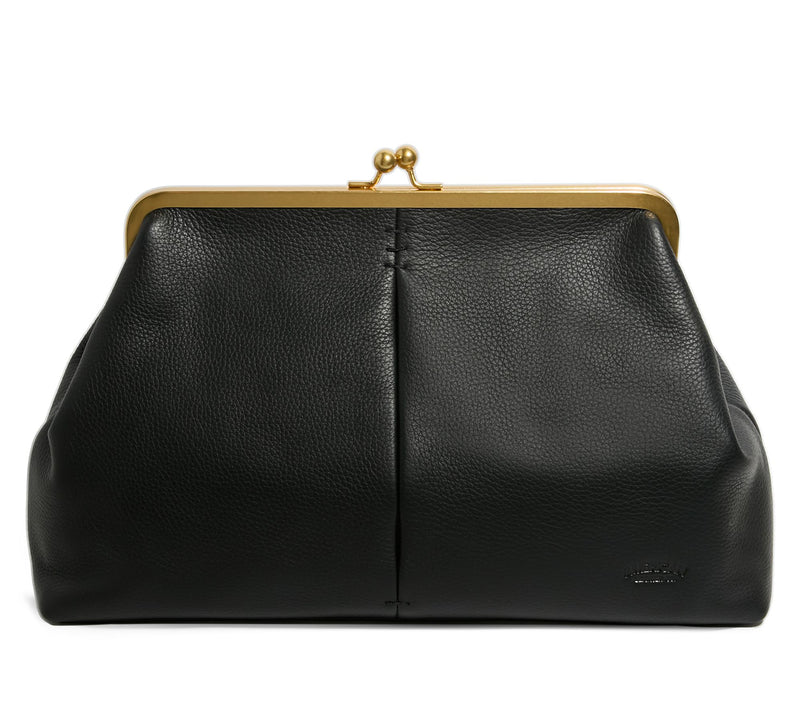 American Leather Co. Grace Frame Leather Kisslock Clutch — View 3