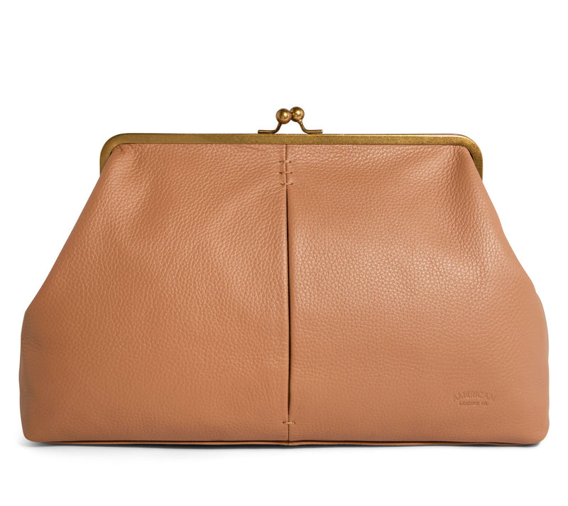 American Leather Co. Grace Frame Leather Kisslock Clutch — View 15