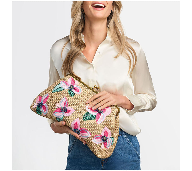 American Leather Co. Grace Frame Leather Kisslock Clutch — View 19