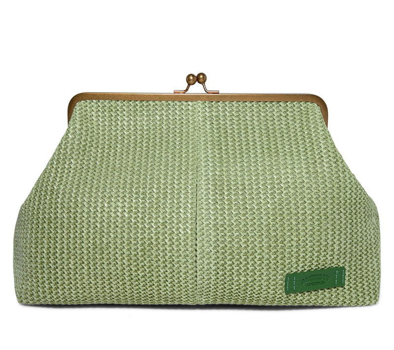 American Leather Co. Grace Frame Leather Kisslock Clutch — View 9