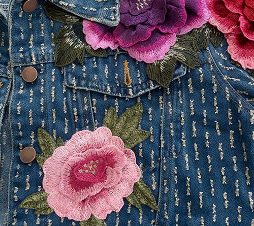Nikki Lund Blossom 3D Floral Denim Jacket — View 2