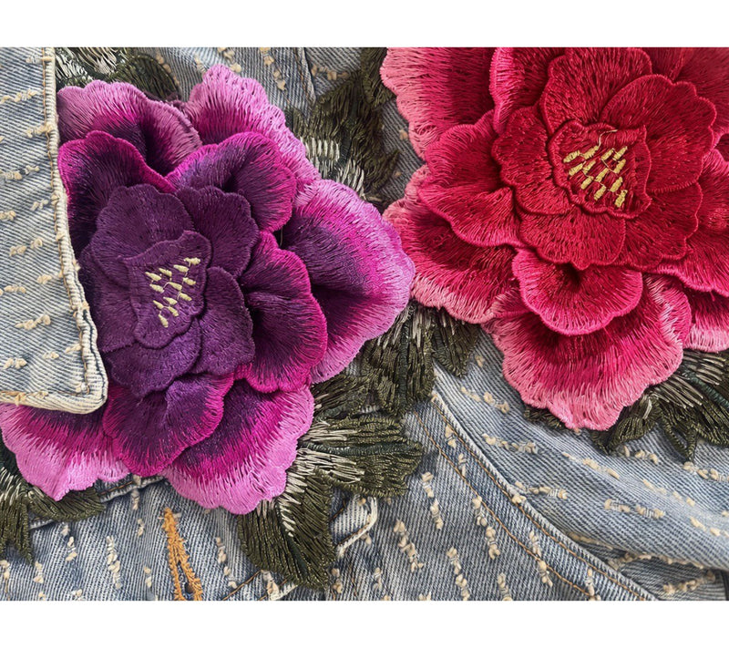 Nikki Lund Blossom 3D Floral Denim Jacket — View 7