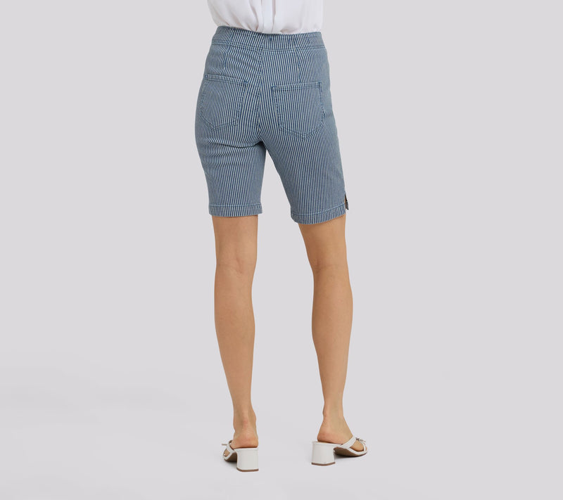 NYDJ High Rise Ella Stripe Denim Shorts — View 2