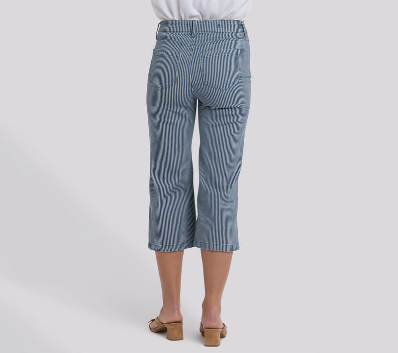 NYDJ Coco Relaxed Wide Leg Crop Stripe Jeans — View 2