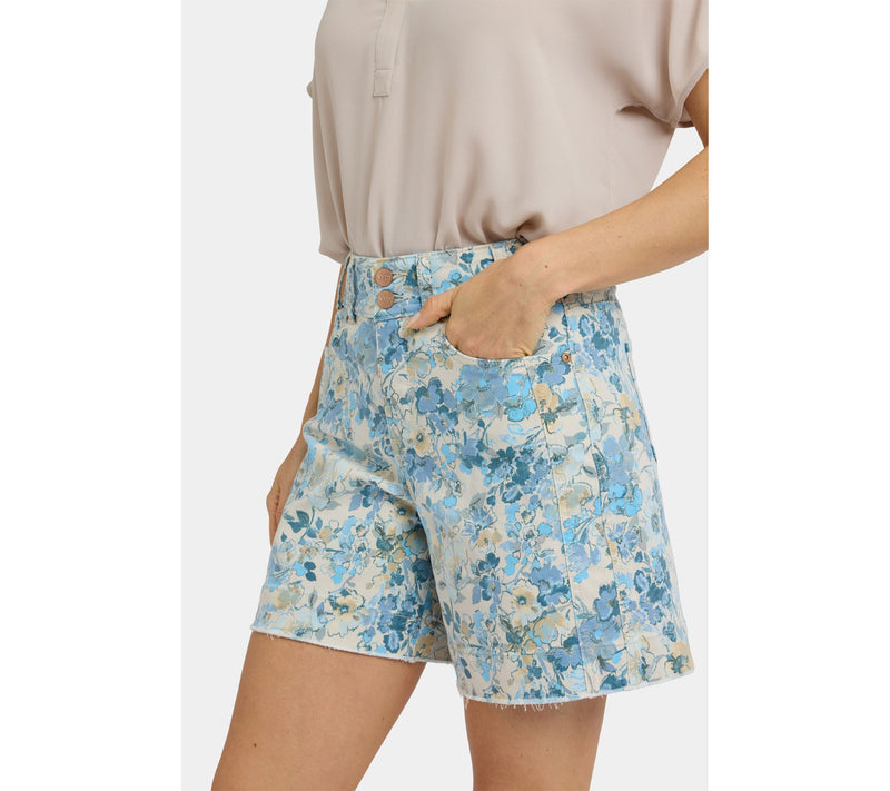 NYDJ Floral Berkyn Relaxed Denim Shorts — View 3