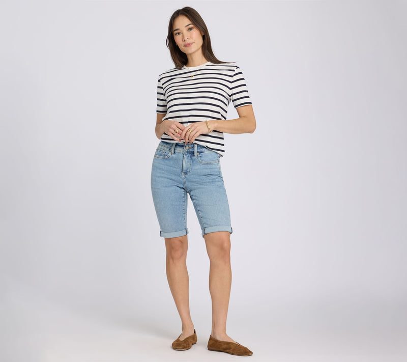NYDJ Briella 11 Inch Denim Roll Cuff Shorts — View 6