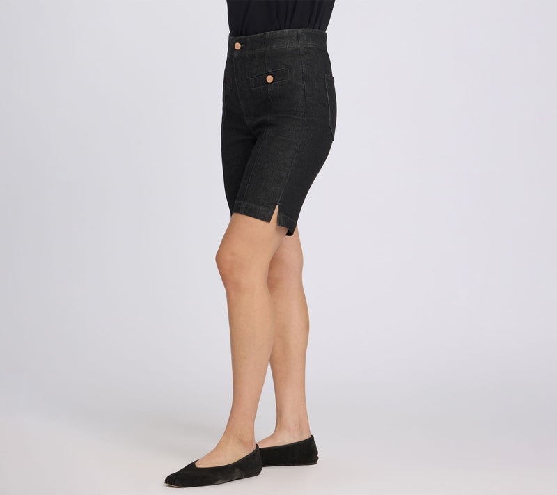 NYDJ Ella Denim Shorts With Button Welt Pockets — View 3