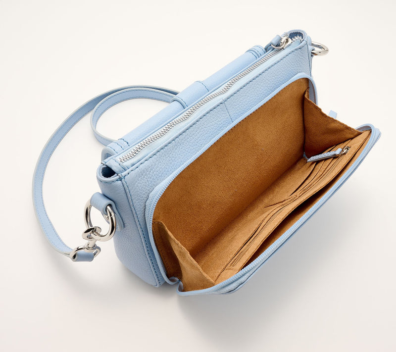 "As Is" Kim Gravel Swift Leather Convert Crossbody w/ RFID Wallet — View 3