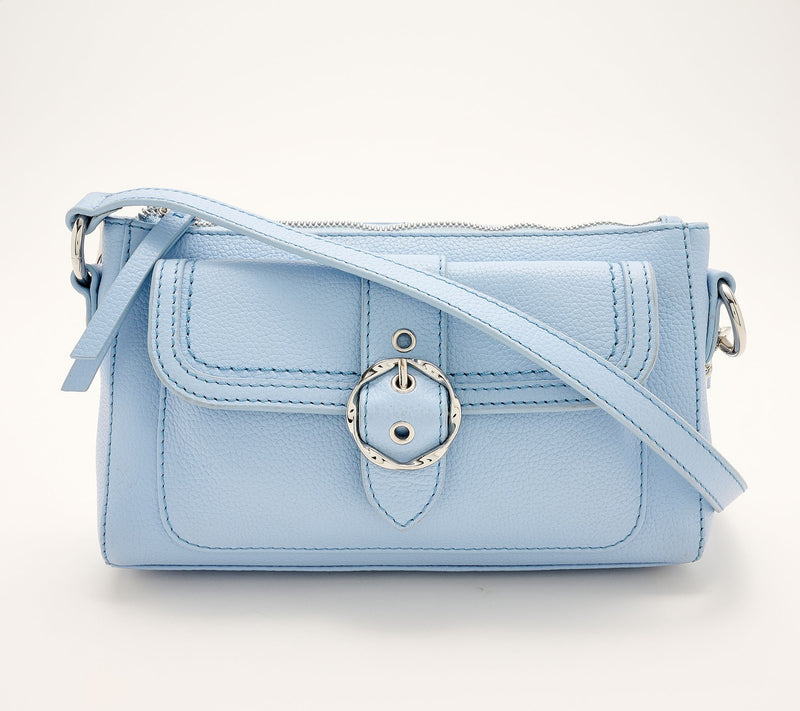 "As Is" Kim Gravel Swift Leather Convert Crossbody w/ RFID Wallet — View 13