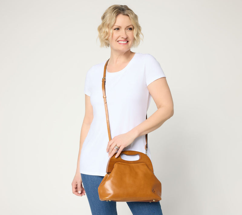 "As Is" Patricia Nash Sandrine Wooden Frame Top HandleCrossbody — View 4