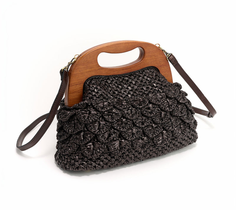 "As Is" Patricia Nash Sandrine Wooden Frame Top HandleCrossbody — View 16
