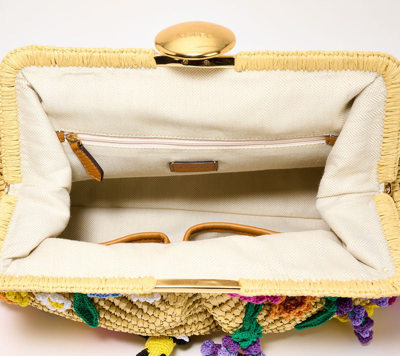 "As Is" Aimee Kestenberg Oversized Embroidered Raffia Clutch — View 4