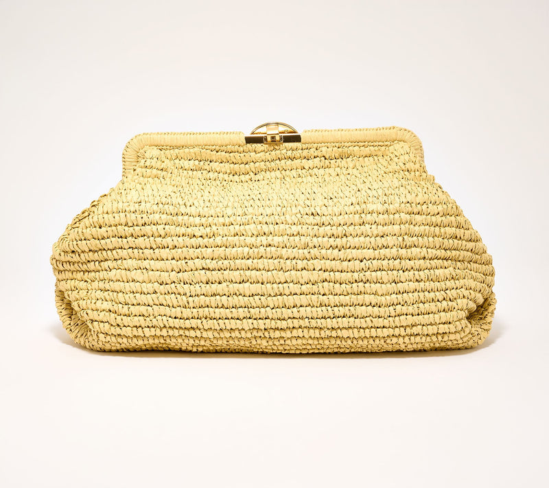 "As Is" Aimee Kestenberg Oversized Embroidered Raffia Clutch — View 3
