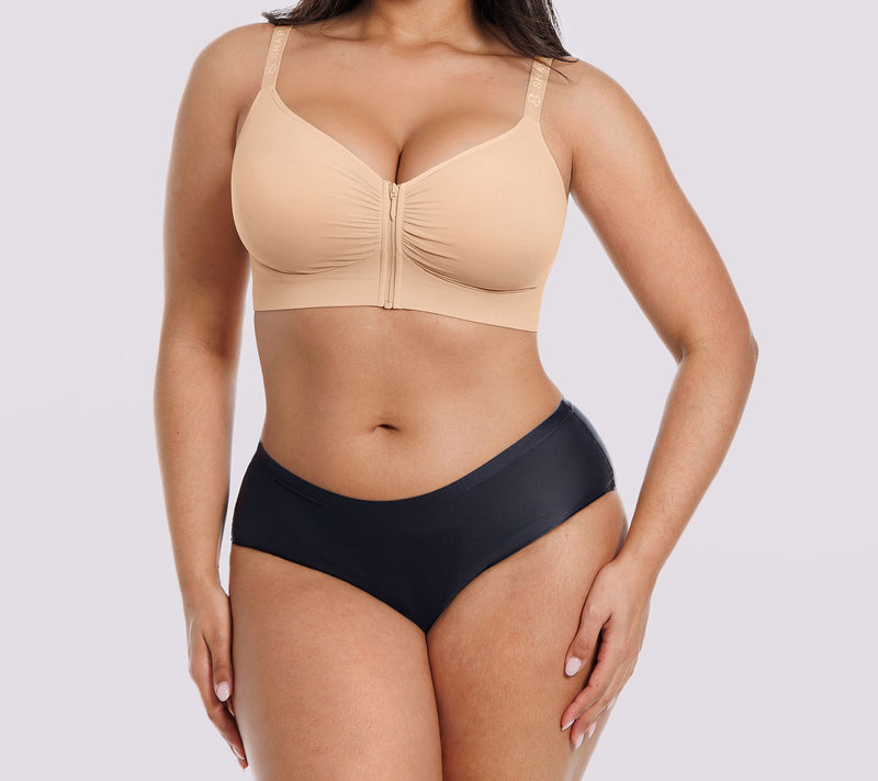 Shapellx Bare Essentials Skin Flow Front-ZipperWireless Bra — Main view