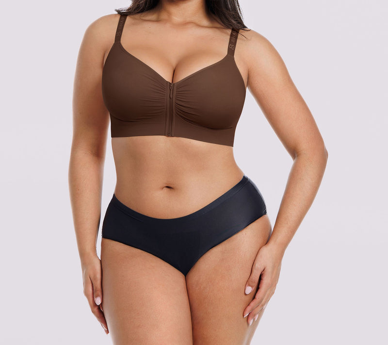 Shapellx Bare Essentials Skin Flow Front-ZipperWireless Bra — View 16
