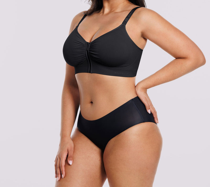 Shapellx Bare Essentials Skin Flow Front-ZipperWireless Bra — View 4