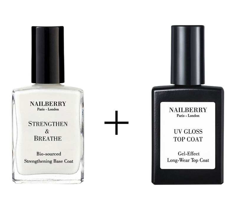 Nailberry Strengthen & Breathe base coat + UV Gloss  top coat — Main view