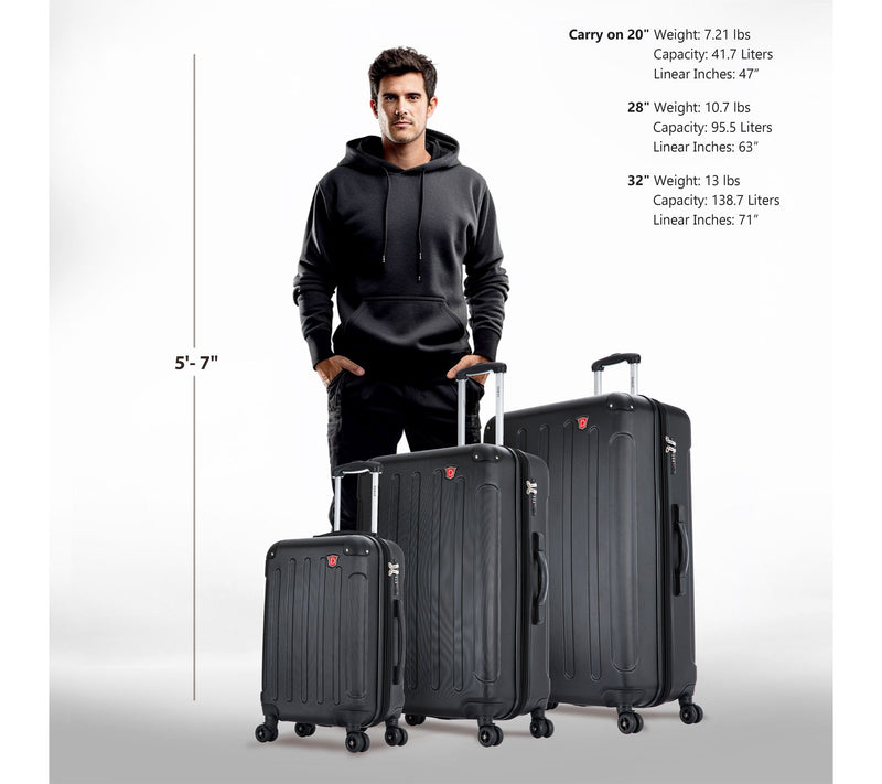 DUKAP Intely Smart Hardside 3-Piece Luggage Set — View 3