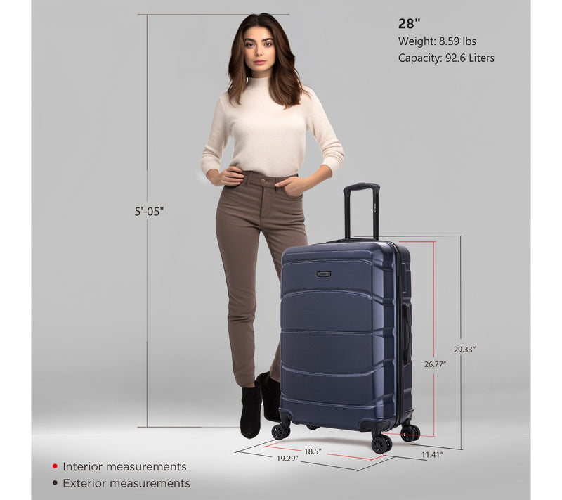 DUKAP Sense Lightweight Hardside Spinner 28 Luggage" — View 3